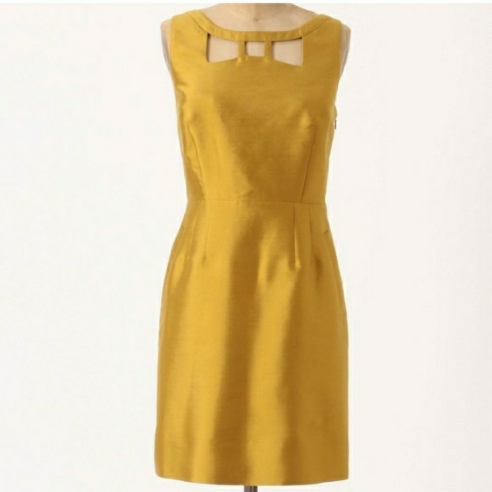 NEW Anthropologie Maeve Chardonnay Cut Out Dress - Picture 7 of 8